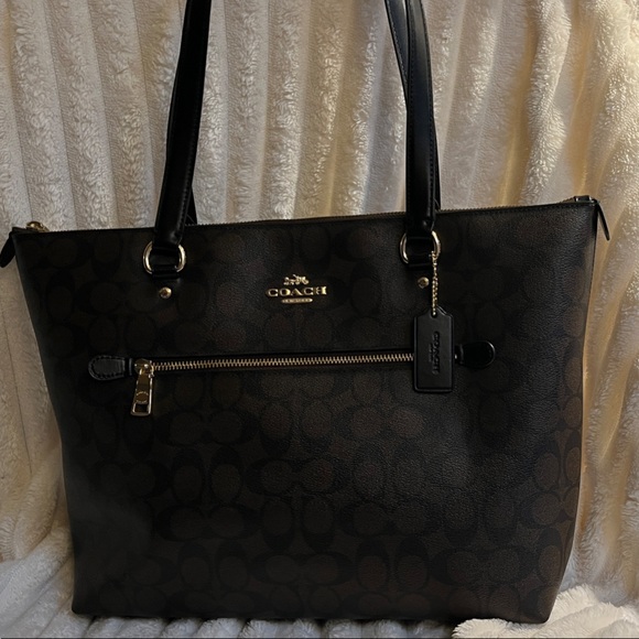 Coach Handbags - Coach Signature Black and Brown Tote
